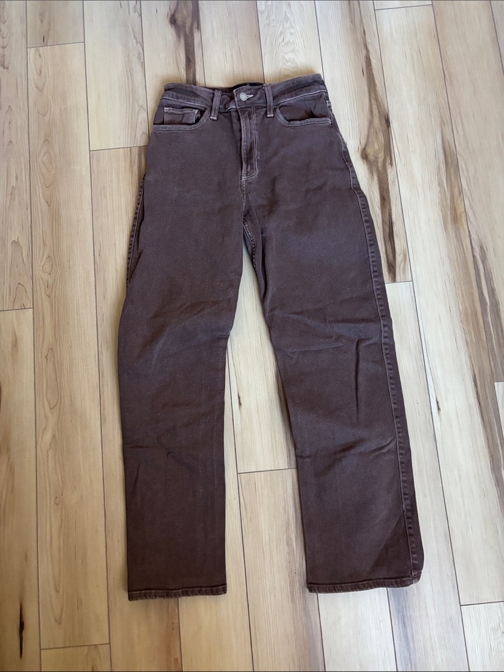 Hollister Chocolate Brown High-Rise Straight Jeans